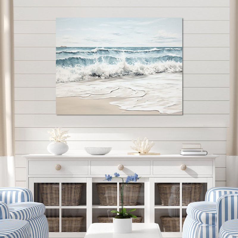 «Alivianna Beach Minimalisme Landscape III», reproduction sur toile, H 16 po x l 32 po x P 1 po, Toile tendue