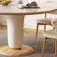 Table ronde en pierre frittée crème-418405301-418405297