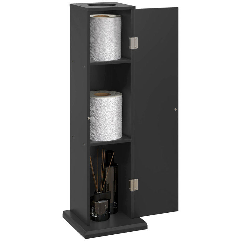 Armoire à papier hygiénique, armoire de coin pour petite salle de bain avec portes et tablettes, organisateur de rangement pour salle de bain