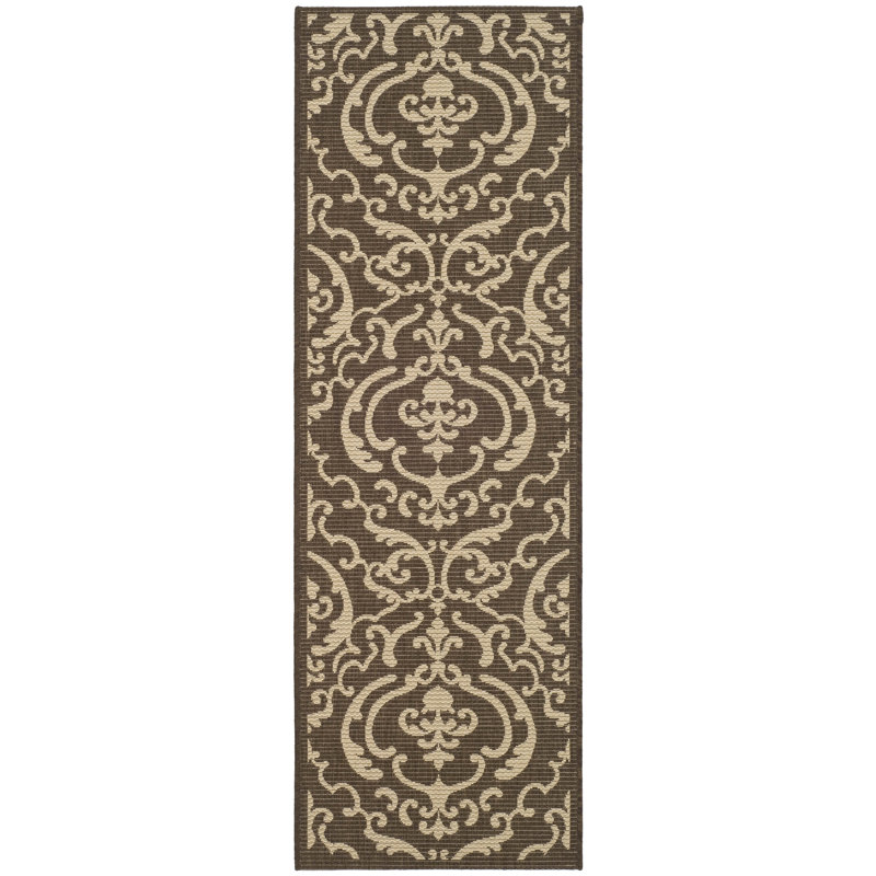 Arellanes Performance Damask Indoor/Outdoor Area Rug, Runner 2'3" x 14'