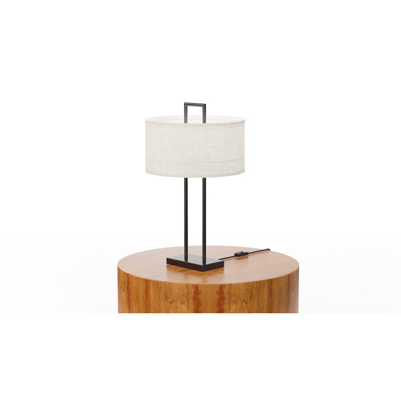 Lampe de table moderne avec abat-jour texturé - 25 po - Compatible avec une ampoule E26 - Design chic