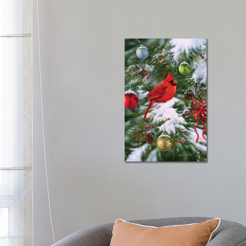 Cardinal Ornaments 1 Piece Wrapped Canvas Painting, 66.04 cm H x 45.72 cm W x 3.175 cm D
