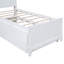 Lit plateforme simple avec tête de lit à DEL avec rangement, lit gigogne simple et 3 tiroirs, blanc