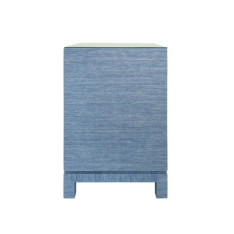 Blair Glass End Table, Blue