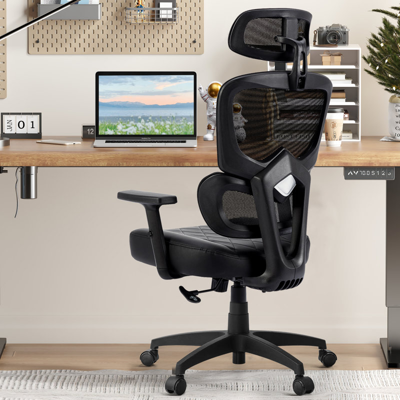 Chaise de travail ergonomique avec appui-tête Manraaj