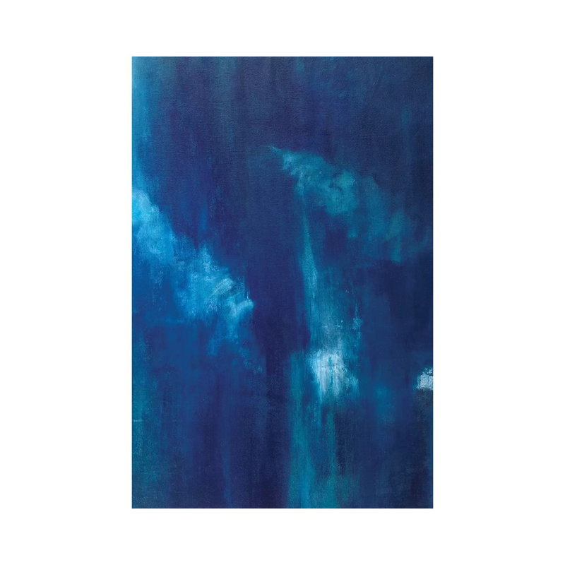Azul Profundo Triptych III by Suzanne Wilkins - Gallery-Wrapped Canvas Giclée on Canvas, Canvas, 30.48 cm H x 45.72 cm W