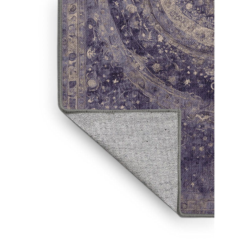 Machine Washable Pink Area Rug, Rectangle 5' x 8'