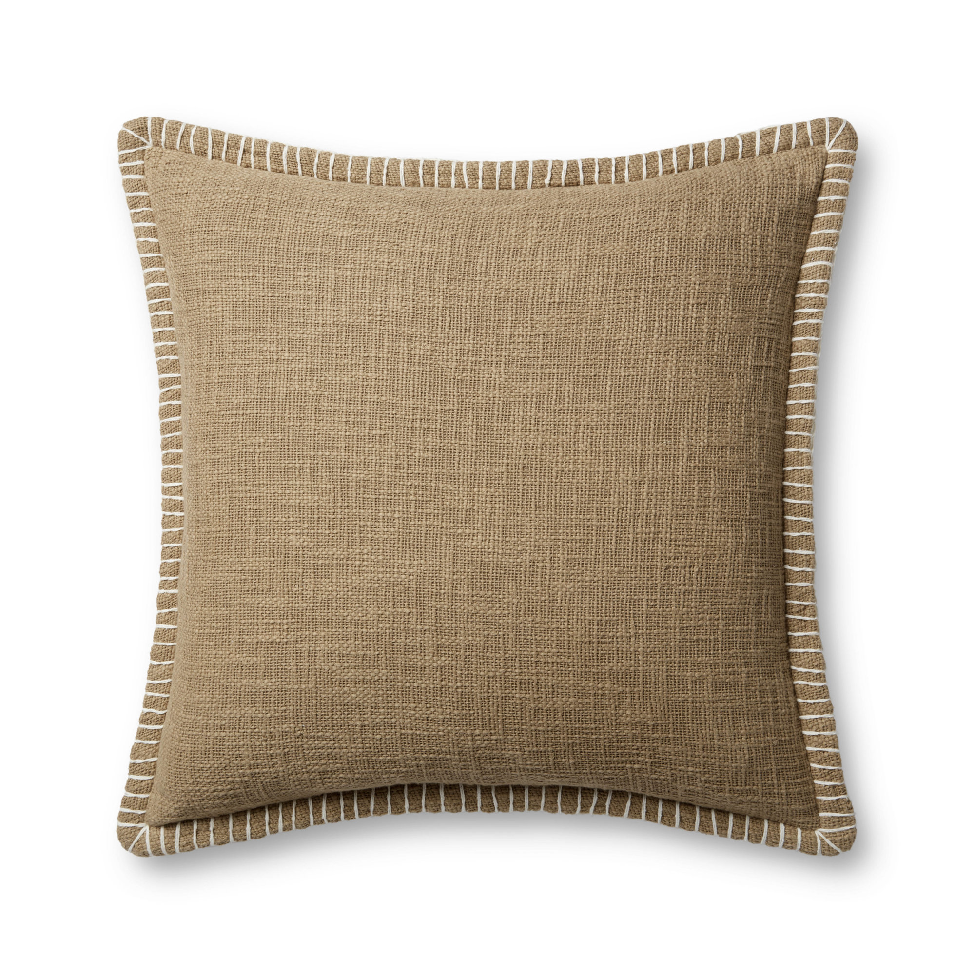 Fernande Cotton Throw Pillow, Navy, 22" H x 22" W x 6" D, Polyester/Polyfill