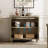     Sideboard Cabinet With 2 Drawers, 4 Glass Doors And 4 Wood Doors, Vintage Wood Grain Design, Buffet Cabinet With Storage, Grey Wash-2004098826