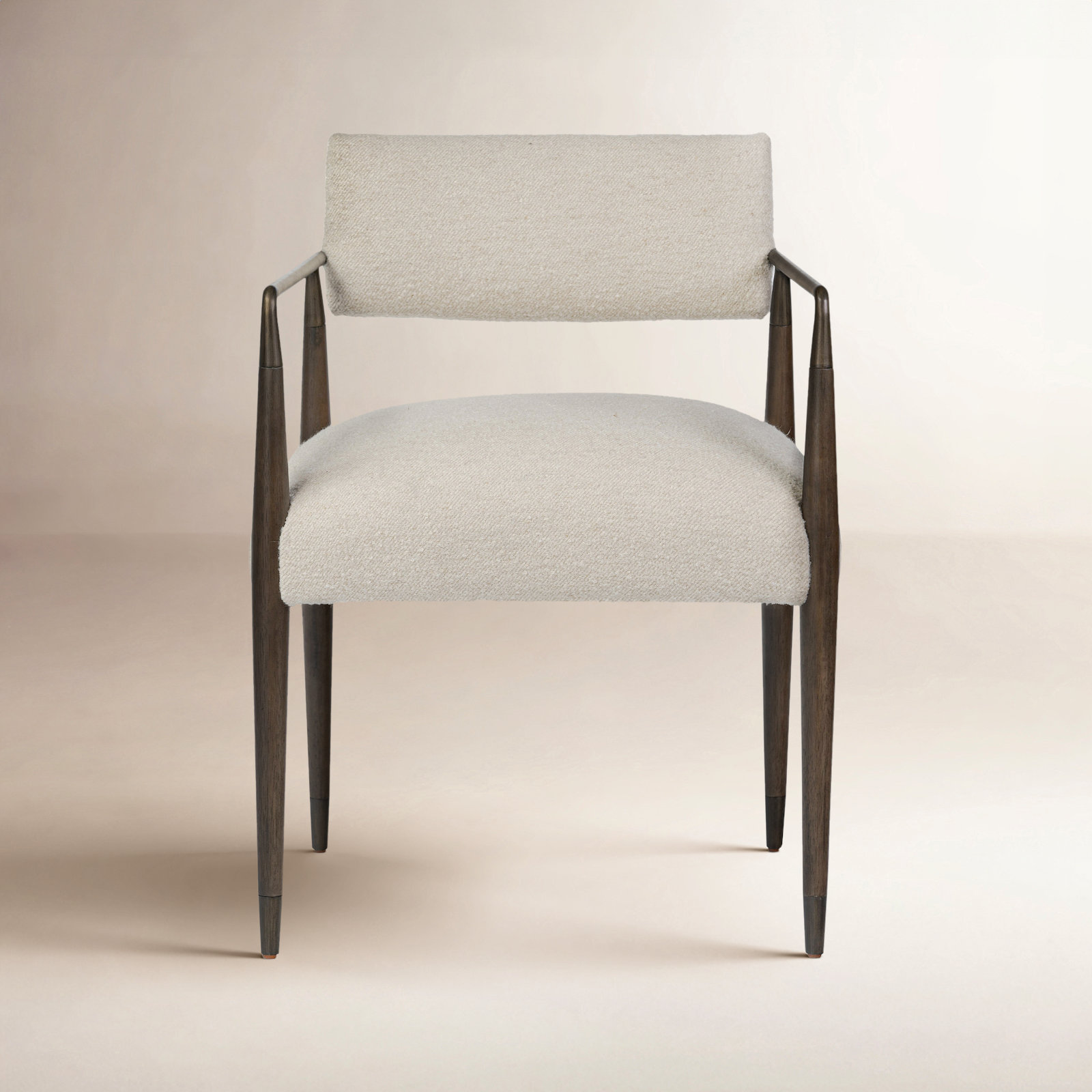 Damari Linen Oak Armchair, Charter Oatmeal, Sierra Brown/Aged Bronze