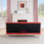 Canapé-lit pliant double en cuir rouge 67 pouces avec table basse pour bureau