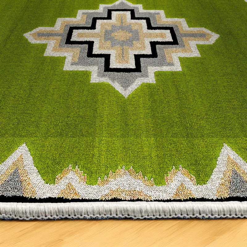 Tapis marocain en coton et polyester à imprimé numérique Argan Collection, Rectangle 3 pi 4 po x 5 pi