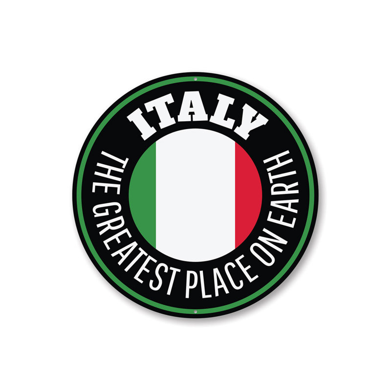 Plaque en aluminium Italie, H 18 po x l 18 po x P 0,06 po