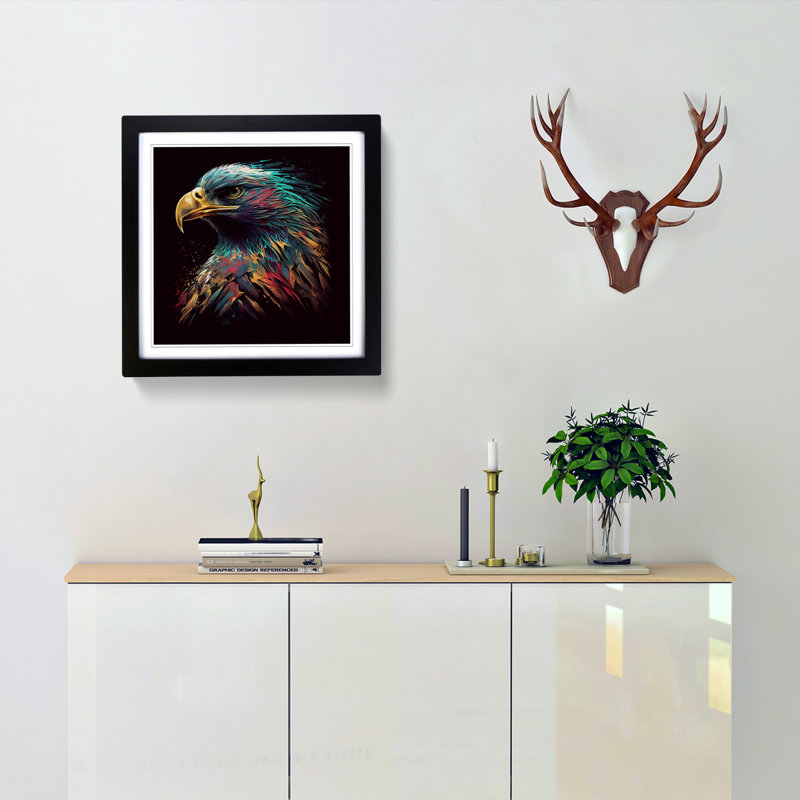 Single Picture Frame Print on Wood, Black