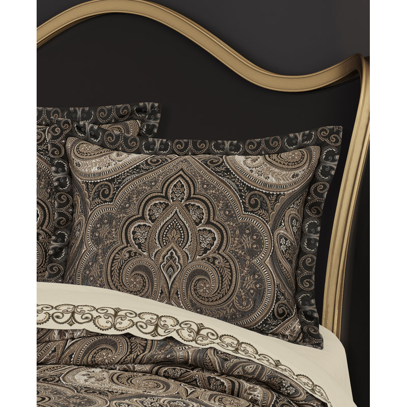 Queen Black Microfiber 4-Piece Comforter Bedding Set