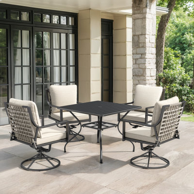 Merlene 4 - Person Square Outdoor Dining Set With Cushions