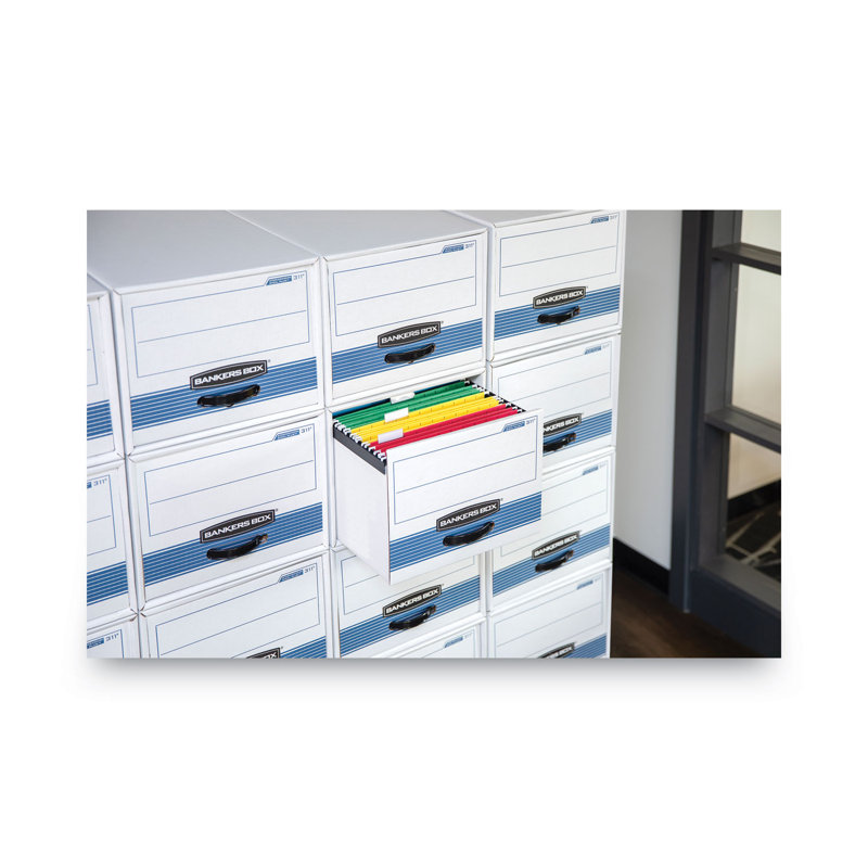 White and Blue Corrugated Paper Stackable Drawer Cabinet