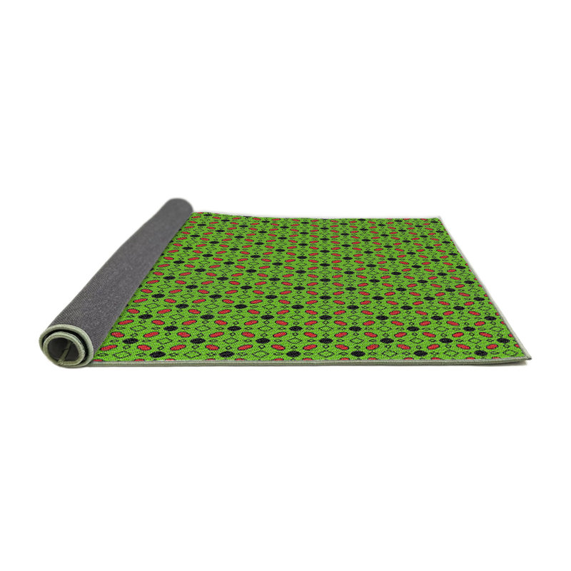 Tapis de zone vert foncé à motifs Hilbert, Rond 6 pi