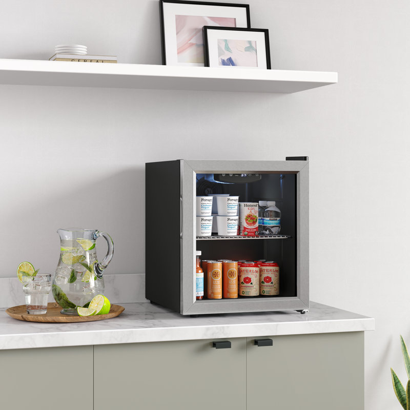 EdgeStar 17.19'' W Freestanding 52 Cans (12 oz.) 1.6 Cubic Feet Beverage Cooler with Reversible Glass Door