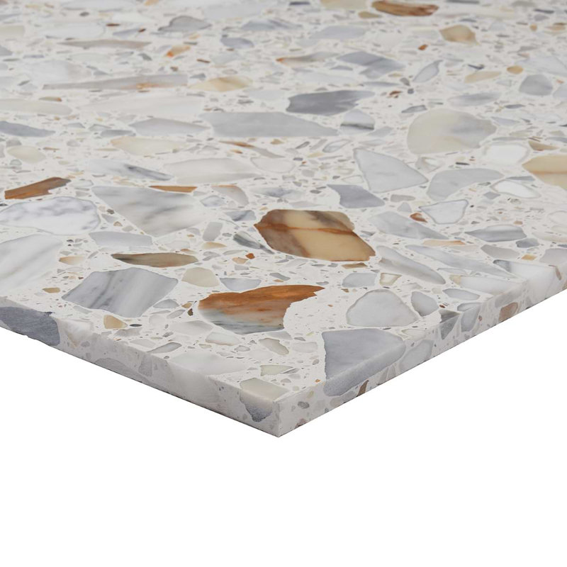 Terrazzo Italy 24x24 Honed Terrazzo Tile, Sacra Calacatta White