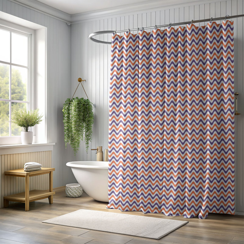Rideau de douche 1 pièce, H 74 po x l 71 po