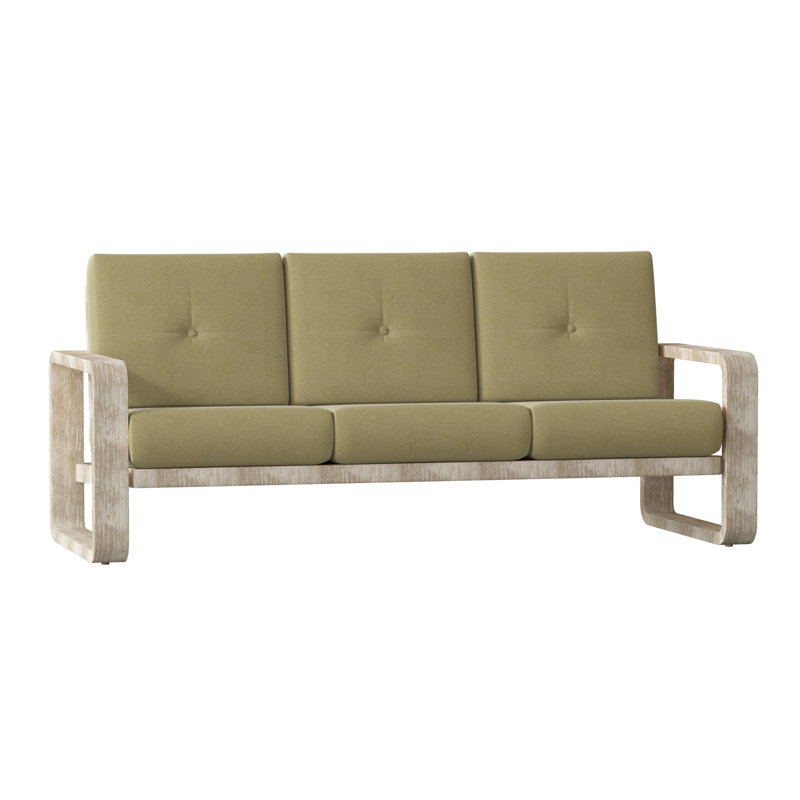 Vale 83.5'' Wide Aluminum Patio Sofa, Spectrum Indigo Sunbrella® Plainweave, Weathered White