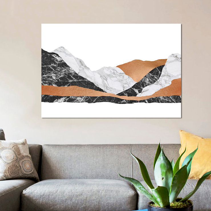 «Marble Landscape I», impression sur toile, H 26 po x l 40 po x P 1,5 po, Toile tendue, Pas de tapis