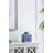 5X5x8" Hand Painted Square Canister, Blue And White Floral Pattern
