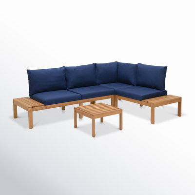 Tempo 4-Person Eucalyptus Patio Seating Group
