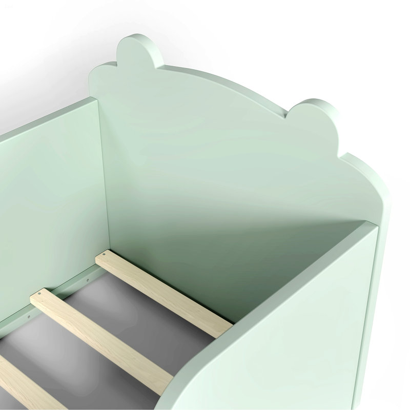 Floor Bed Frame, Bear Shape Toddler Bed, Lit simple, Green