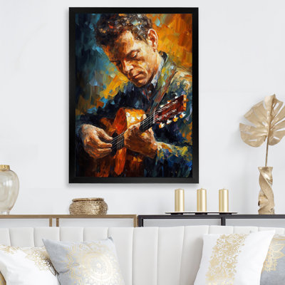 Musicien jouant de la guitare I sur toile