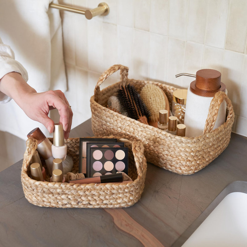 Natural Jute Rectangular Storage Basket Set of 4