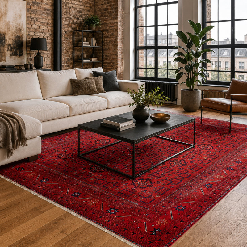 Vintage Look Cotton and Chenille Flatweave Area Rug, 60 x 100 cm
