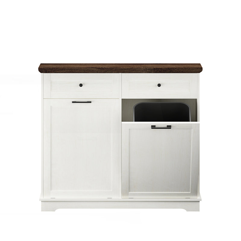 Armoire à poubelle double inclinable 20 gallons, poubelle autoportante