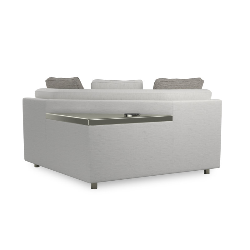 I'm Shelf-ish Barrel Chair Chair with Ottoman, Light Gray/Gray