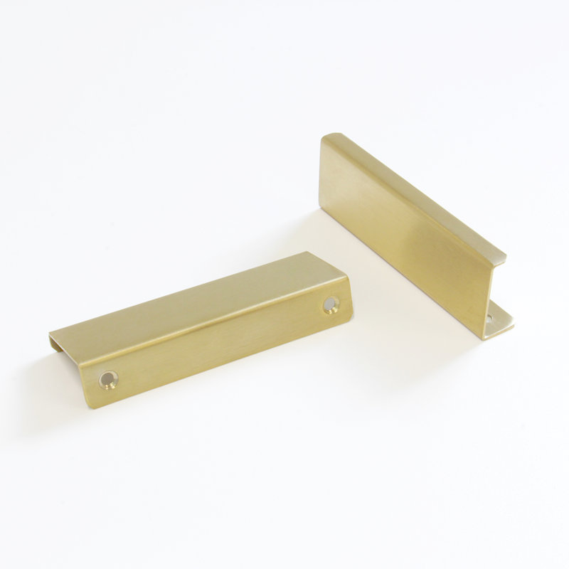 Brushed Gold Stainless Steel Modern Finger Pull Handle