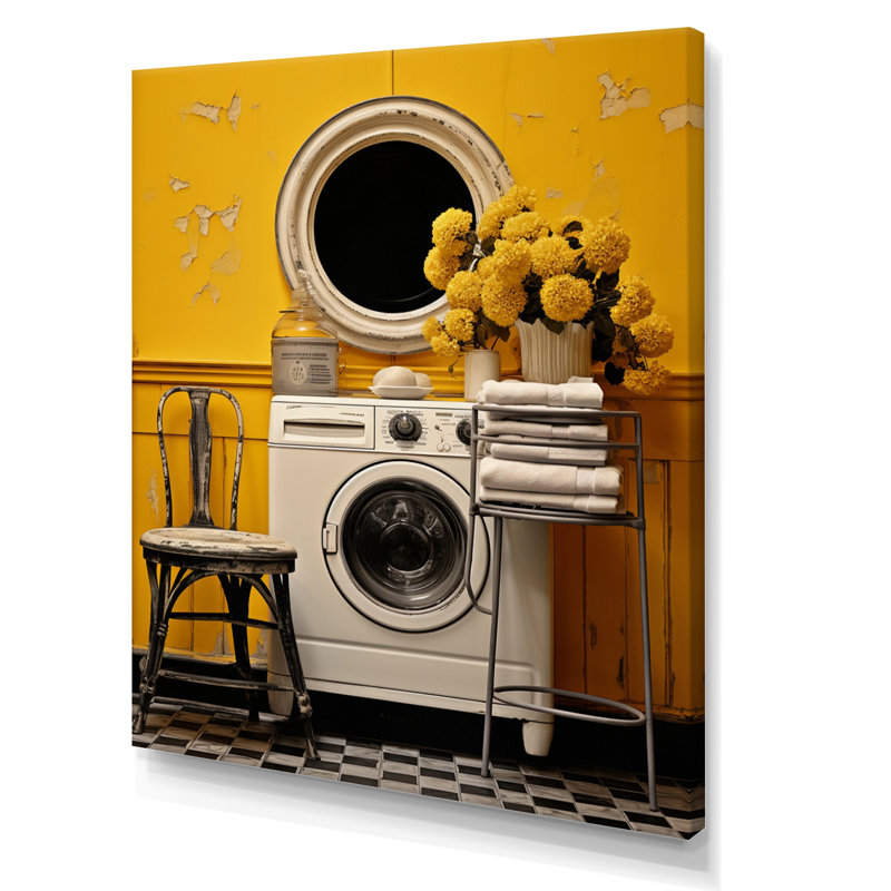 «Lazarette Laundry Retro Vibe» sur toile, H 20 po x l 12 po x P 1 po, Toile tendue