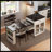 83.1" Extendable Kitchen Island With Slide Out Table, Storage Racks & Power Outlet, Tempered Glass Doors Kitchen Island With Walnut Woodgrain, Cream White