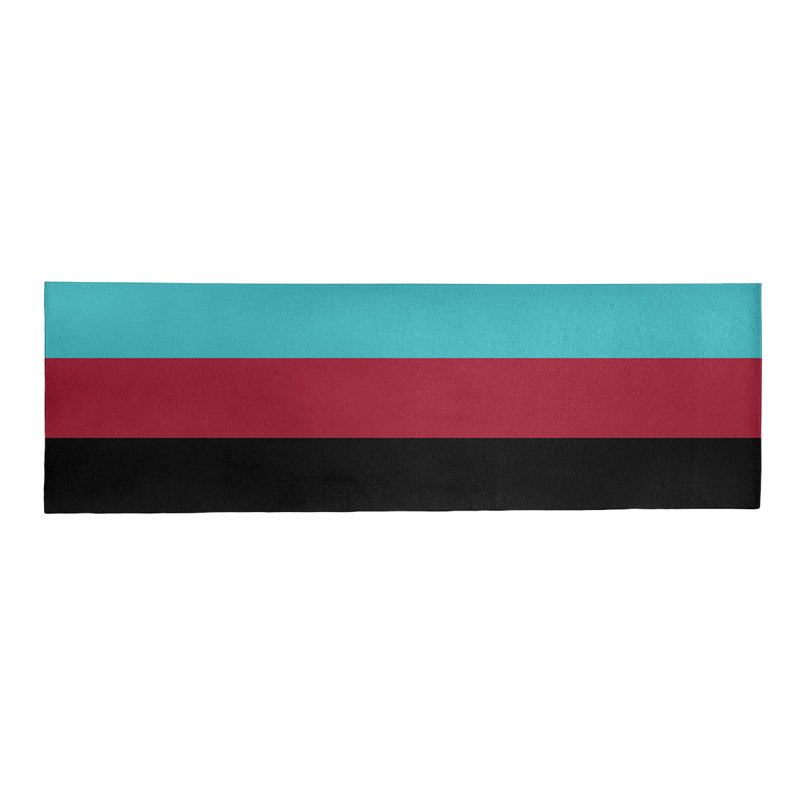 Tapis noir/rouge rayé/sedona zone bleu foncé Arizona, Tapis de couloir 2 pi 6 po x 8 pi