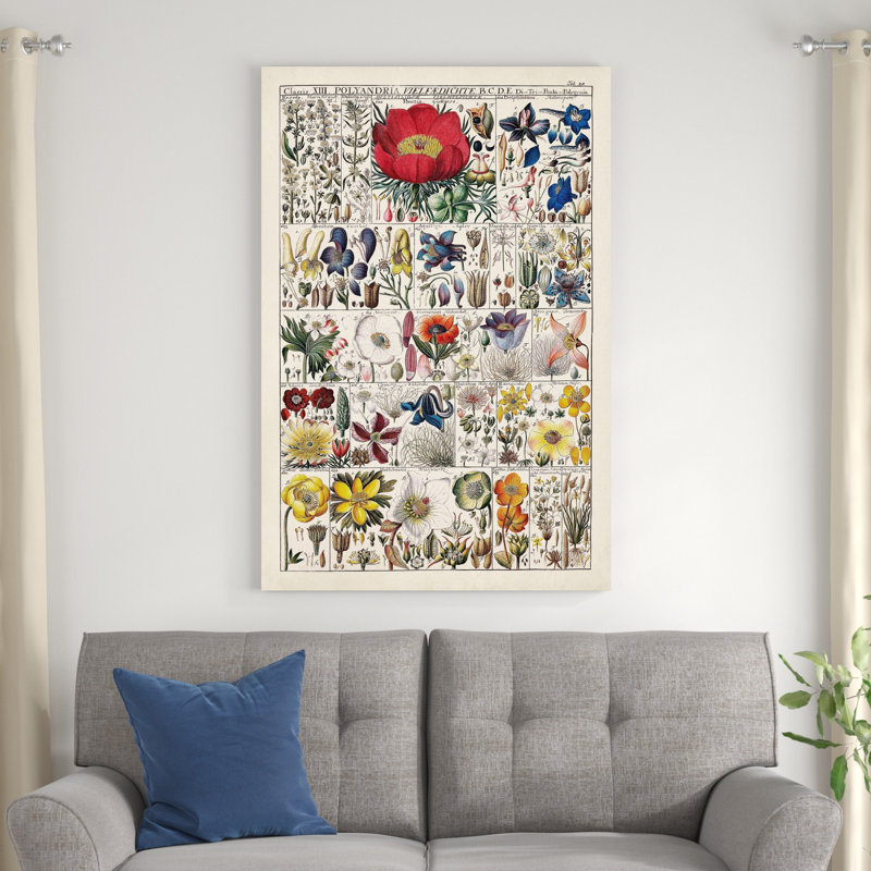 Tableau floral, H 48 po x l 32 po