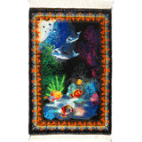 Fine Hand knotted Persian Pure silk Qum rug 2' X 2'11''