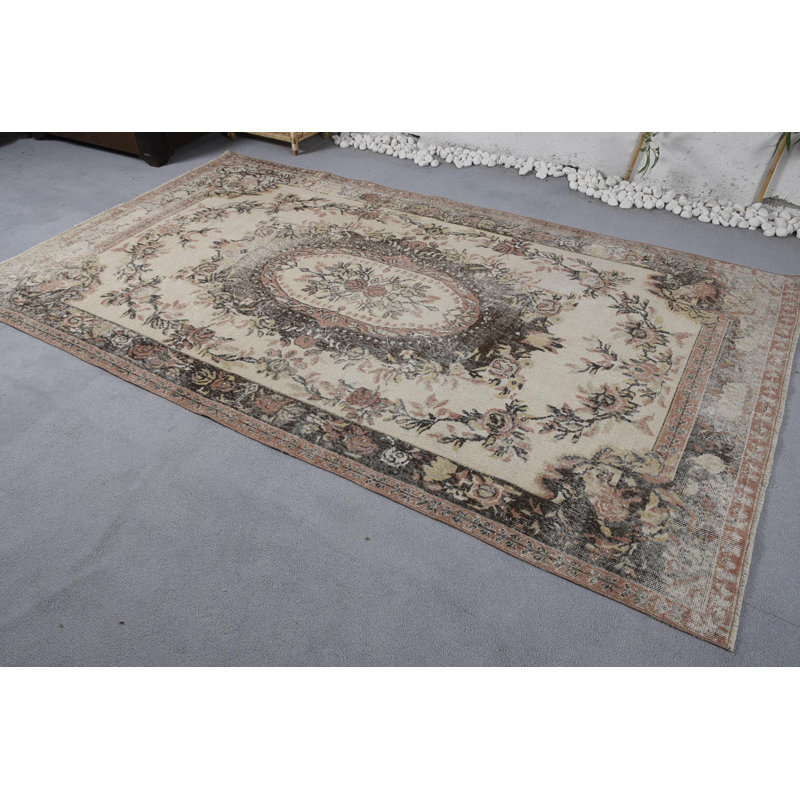 Vintage Rugs, Handwoven Rug, Turkish Rug, Beige Statement Rugs, Home Decor Rug, Dining Room Rugs