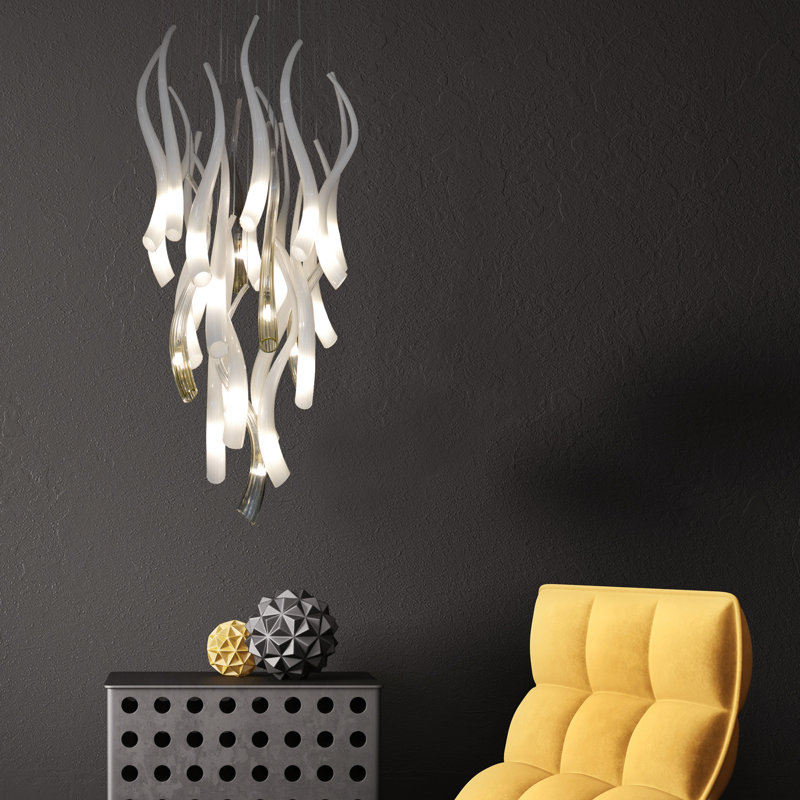 Cornetto 25 - Light Pendant, 84" H x 24" W x 24" D, Silver
