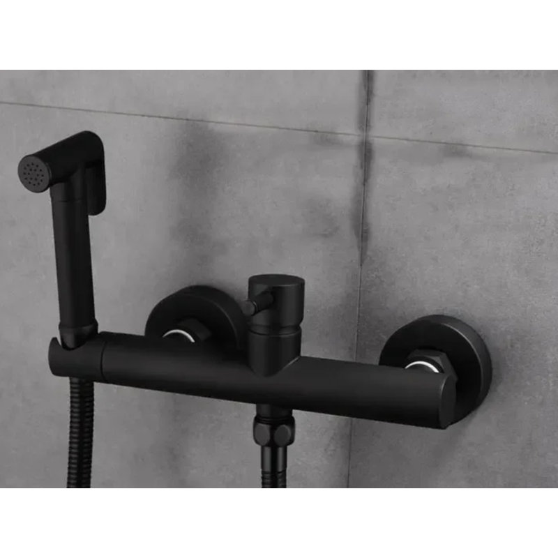 Luxor-black Wall Mounted Hot & Cold Pressure Balance Hand Spray Shataf  Bidet