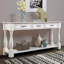 Console en bois de 160 cm de long avec 3 tiroirs et 1 tablette du bas pour l'entrée ou le couloir. Montage facile. Table d'appoint extra-épaisse (blanc antique).-901178289