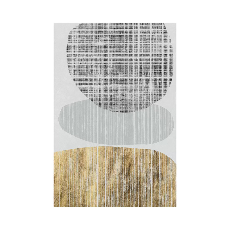 Gilded Shapes II by Jennifer Goldberger - Wrapped Canvas Painting, 20.32 cm H x 30.48 cm W