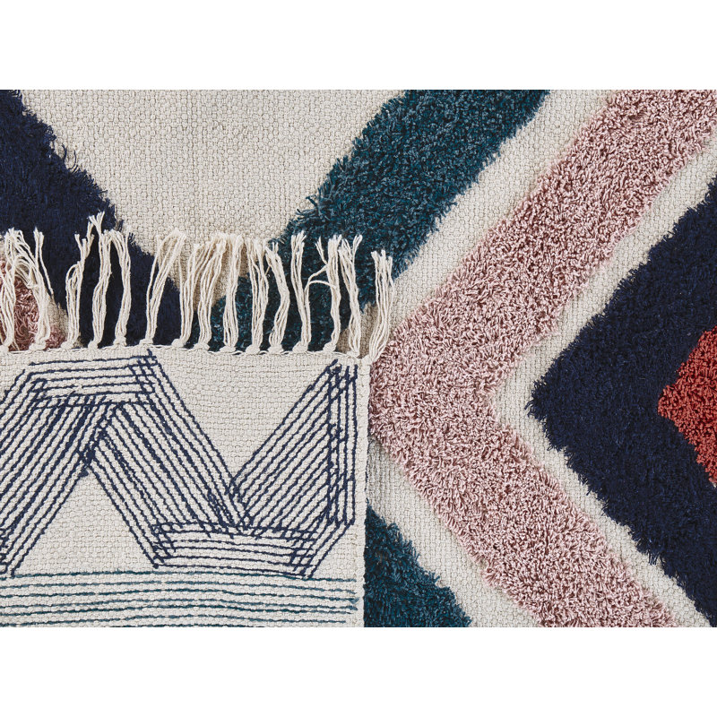 Kirkhill Geometric Cotton Area Rug, Rectangle 140cm x 200cm