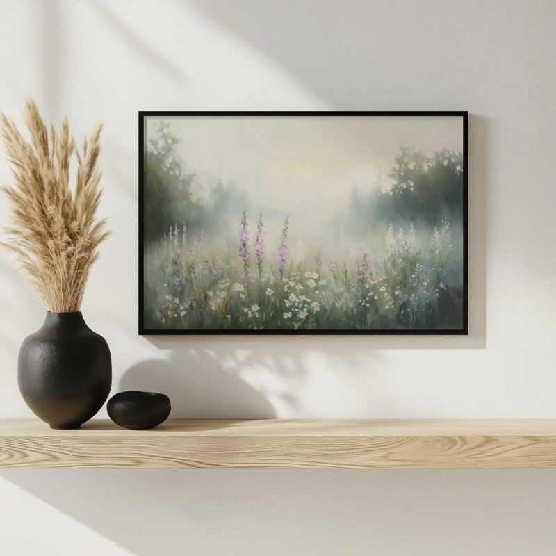 «Hazy Lavender Fields» par Heidi Kuntz, reproduction d'art, L 12 po x H 8 po, Noir, Impression encadrée