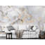 Papier peint amovible à motif abstrait doré gris clair et marbre Cridhe-1684860255