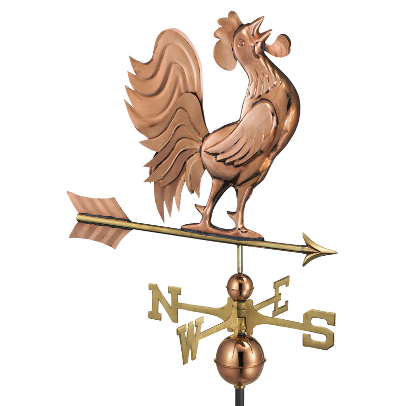 39'' H Metal Animals Weathervane, Polished Copper